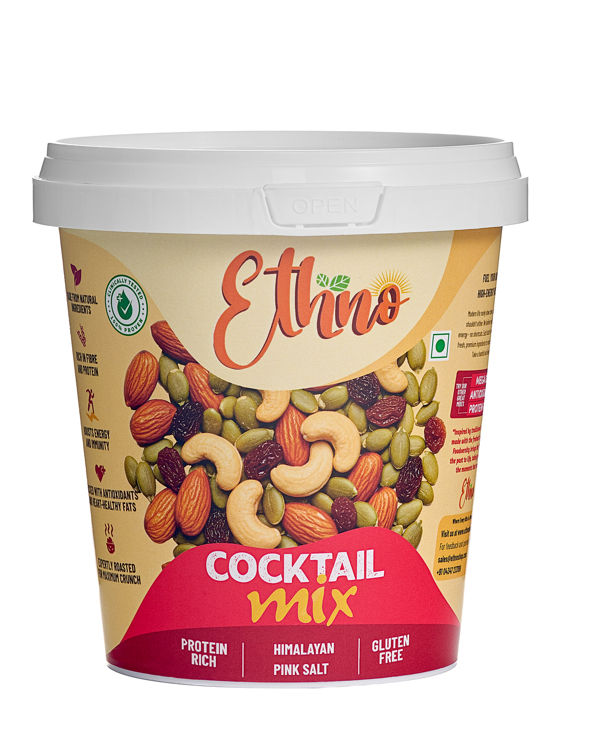 Sprouted Nuts - Trail Mix | Mixed Nuts & Dry Fruits Combo (400g) | Jumbo Roasted Almonds, Cashews, Raisins & Cranberries | Sprouted & Bio-Activated Nuts & Seeds | No Added Sugar | Healthy Snack